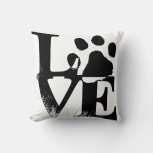 Almofada Amor do animal de estimação - impressão da pata