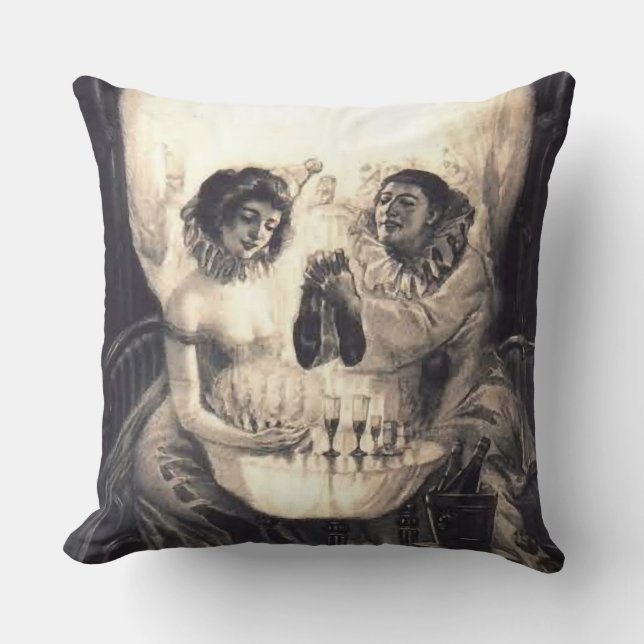 Almofada Amor do crânio, ilusão óptica do Victorian do (Frente)