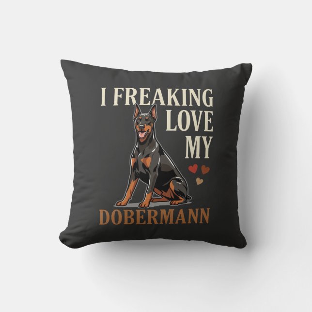 Almofada Amor Dobermann Amante de Cachorro (Frente)