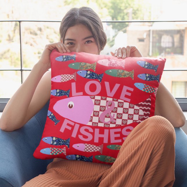 Almofada Amor e beijos ou peixes costeiros (Criador carregado)