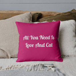 Almofada Amor E Gato Personalizado Citação Rosa