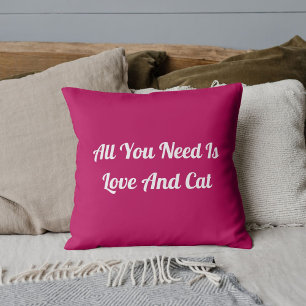 Almofada Amor E Gato Personalizado Cute Citação Rosa