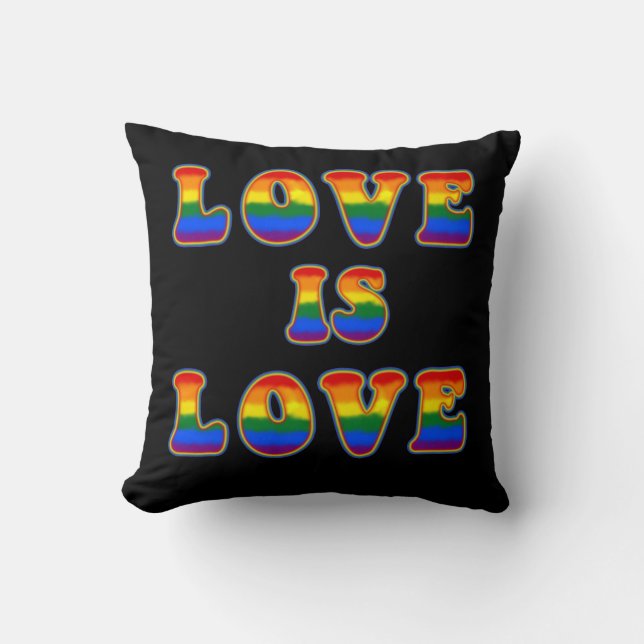 Almofada Amor é Rainbow Letters Gay Community (Frente)