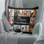 Almofada Amor é uma Cinza Negra Maravilhosa 10 Foto<br><div class="desc">Citação romântica e Travesseiro de Foto Personalizado. O texto principal é escrito à mão e lê-se "O amor é uma coisa maravilhosa" em caligrafia lúdica com corações amorosos. O modelo de foto é configurado para que você adicione suas fotos, trabalhando no sentido horário a partir da parte superior esquerda, para...</div>