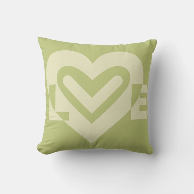 Almofada Amor em Sage Green (Frente)