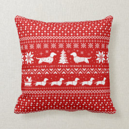 Almofada Amor Joy Peace Wiener Cães Padrão de Natal