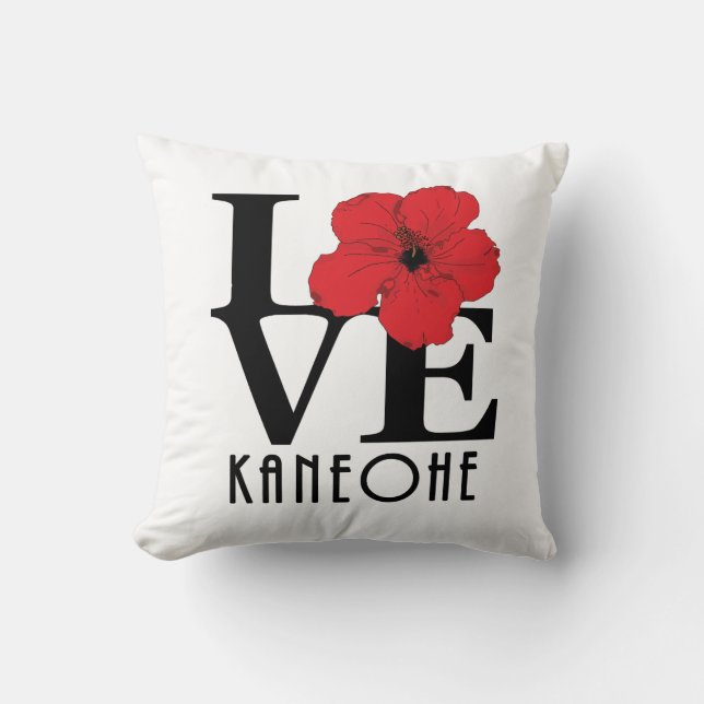 Almofada AMOR Kaneohe Red Hibiscus (Frente)