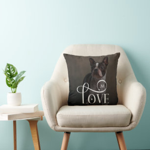 Almofada Amor Moderno Cachorro Personalizado Monograma de F