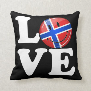 Almofada Amor Noruega Sorrindo Bandeira