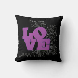 Almofada Amor Nunca Falha Travesseiro (preto)