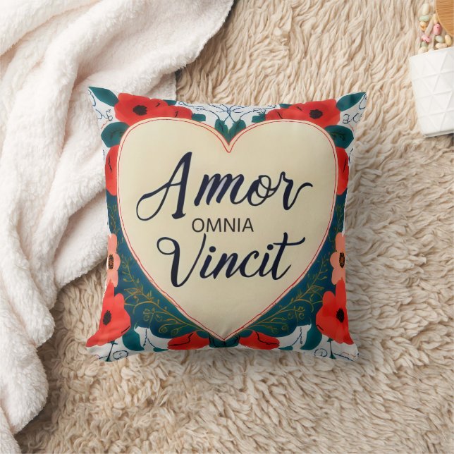 Almofada Amor Omnia Vincit - citação (Cobertor)