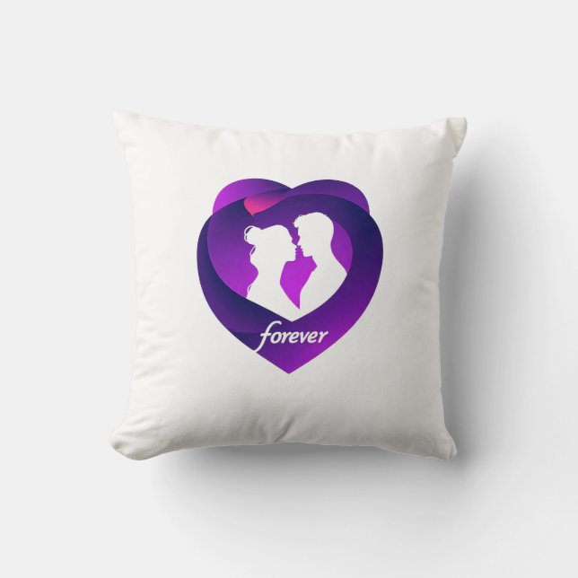 Almofada Amor para o Coração Roxo (Frente)