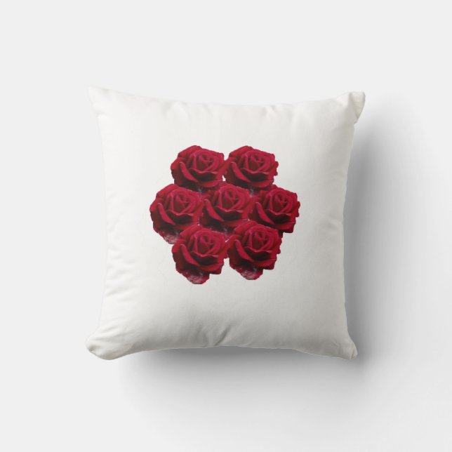 Almofada Amor. Rosas vermelhas do jardim. (Frente)