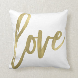 Almofada Amor Tipografia Moderna Tendência Script Tipo Ouro