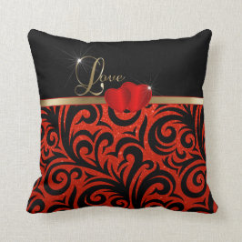 Almofada Amor vermelho elegante do brilho