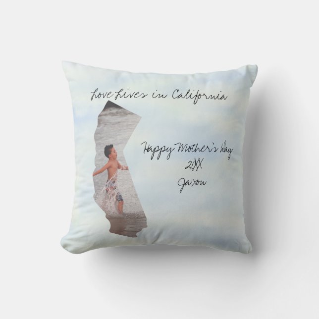 Almofada Amor Vive No Estado Da Califórnia Em Forma De Foto (Frente)