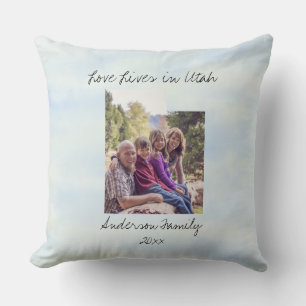 Almofada Amor Vive No Estado De Utah Em Forma De Foto Perso