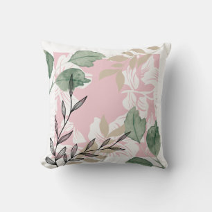 Almofada amortecedor cor-de-rosa e verde abstrato