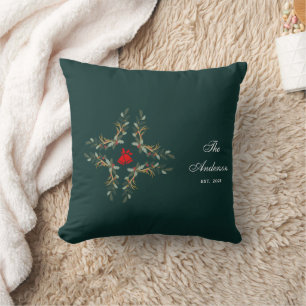 Almofada Amostra Floral de Natal Família Esmeralda Natal