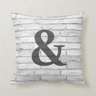 Almofada Ampersand branco e cinzento do país do tijolo