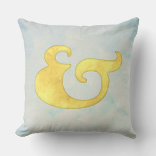 Almofada Ampersand Náutico Aquarela Amarelo + Cor do Céu