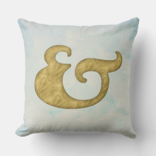 Almofada Ampersand Náutico Aquarela Ouro e Símbolo