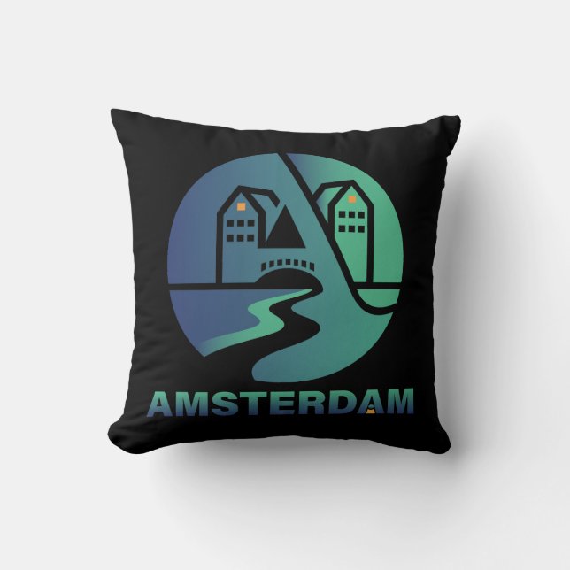 Almofada Amsterdã Países Baixos Europa (Frente)