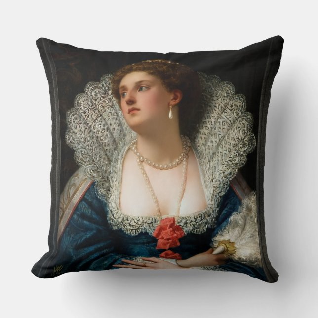Almofada Amy Robsart por William Frederick Yeames (Frente)