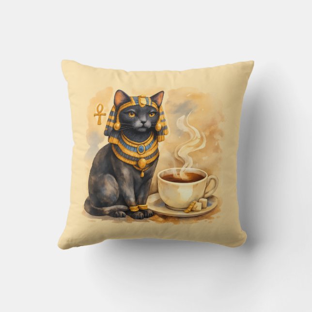 Almofada Ancient Egyptian Cat Bastet Inspired Decor (Verso)