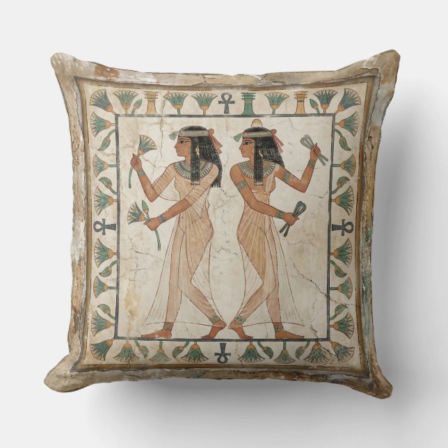 Almofada Ancient Egyptian Dancers Fresco (Frente)