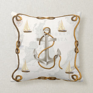 Almofada Âncora e travesseiro decorativo náuticos dos
