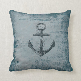 Almofada Âncora náutica travesseiro decorativo azul