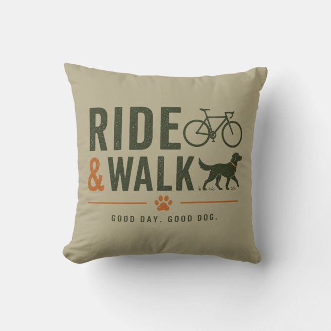 Almofada Andar de Bicicleta Dono de Cachorro que Anda Estil (Frente)