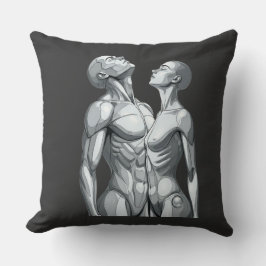 Almofada Android Union: Cyborg Couple Throw Pillow