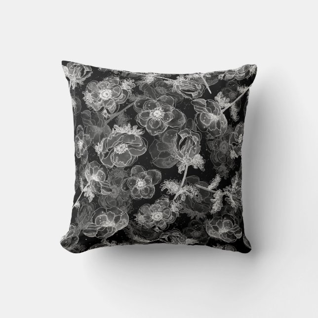Almofada Anemones Padrão Elegant Floral Design (Frente)