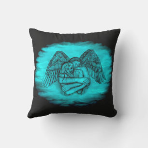 Almofada Angel Eros in Love, design preto e verde