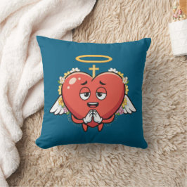Almofada Angel Heart Ocean Blue Prayer Throw Pillow