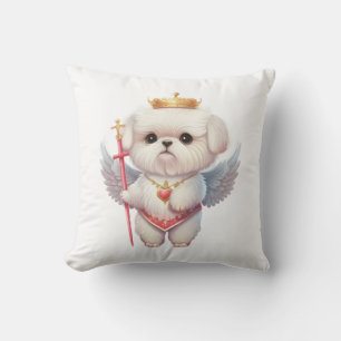Almofada Angel maltesa Puppy, amantes de cães maltes e dono