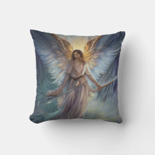 Almofada Angel Of Protection In Light Blue Watercolor