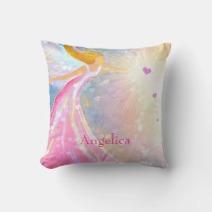 Almofada Angel Pink Blue Watercolor Monograma