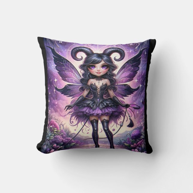 Almofada Angelina Purple Fairy Scorpio Horns Zodiac (Frente)