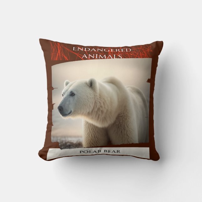 Almofada Animais Ameaçados - Urso Polar (Frente)