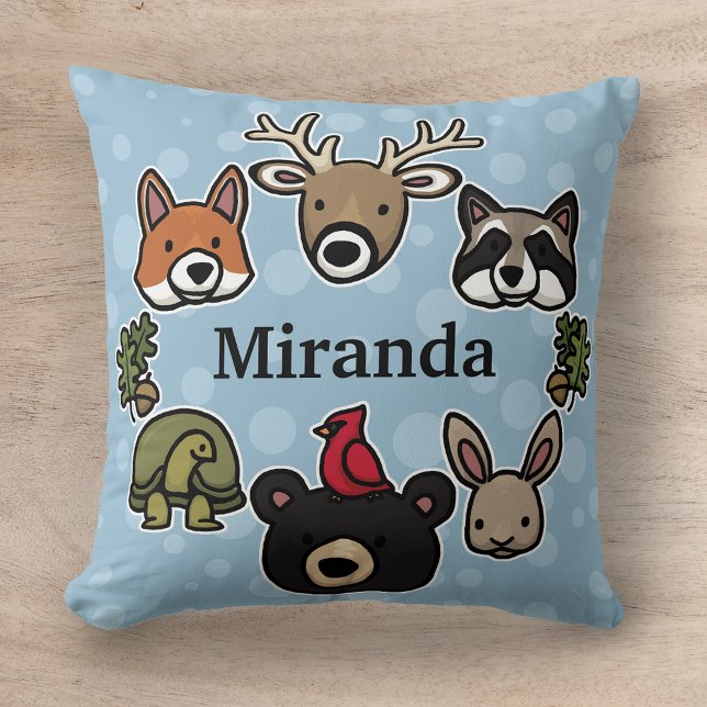 Almofada Animais da Floresta Bonitos e Amigáveis, Adicione  (Criador carregado)