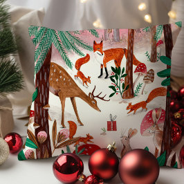 Almofada Animais da Floresta Cura, rosa e verde