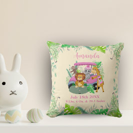Almofada Animais da Selva Bebês Jogando Golfe Rosa