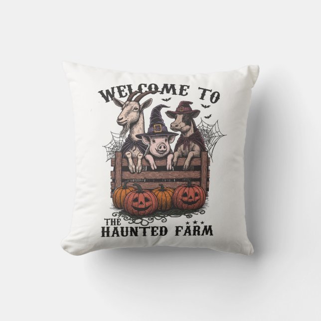 Almofada Animais de Criação Assombrados ao Halloween (Frente)