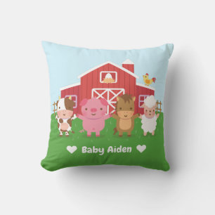 Almofada Animais de Fazenda Fofos Decoração de Quarto de Be