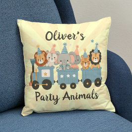 Almofada Animais de Festa Fofos no Trem Personalizado