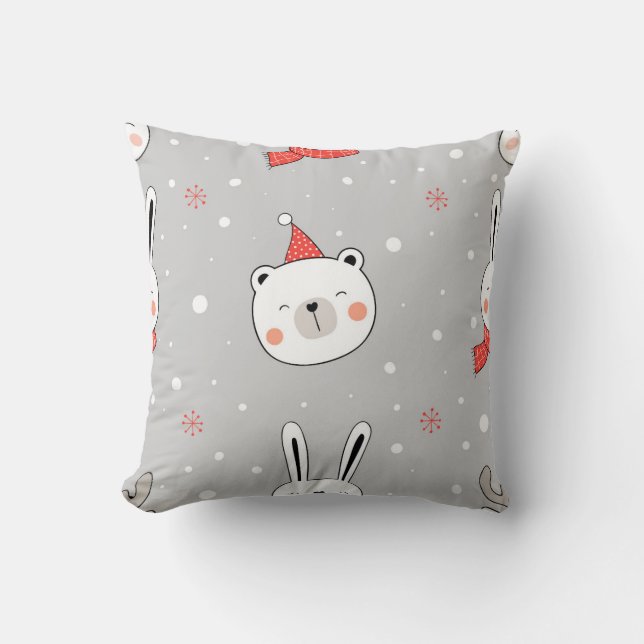 Almofada Animais de inverno festivos (Frente)