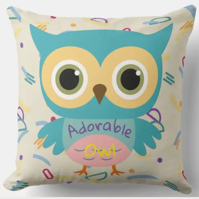 Almofada Animais fofos personalizados coruja viveiros infan (Criador carregado)